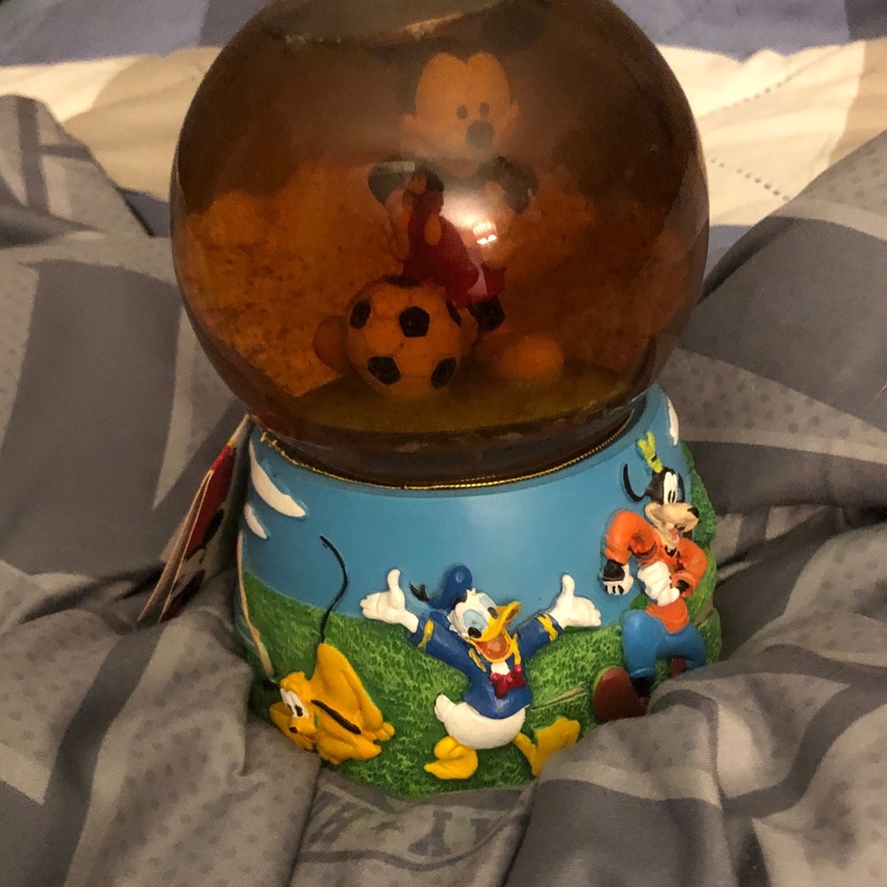Disney Blue Base Mickey Soccer Snow Globe with Classic Characters